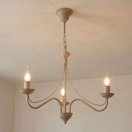 Lustră pe lanț ANTON 3xE14/60W/230V bej