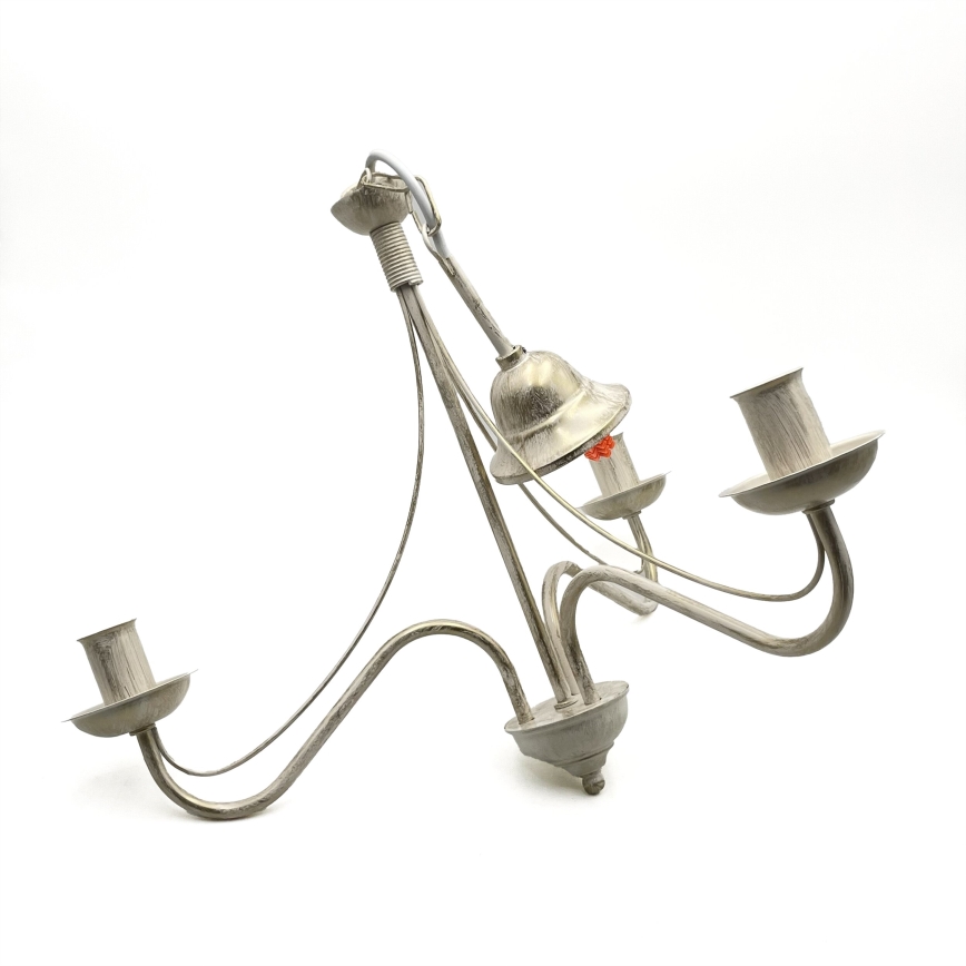 Lustră pe lanț ANTON 3xE14/60W/230V patină albă