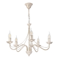 Lustră pe lanț ANTON 5xE14/60W/230V patină albă