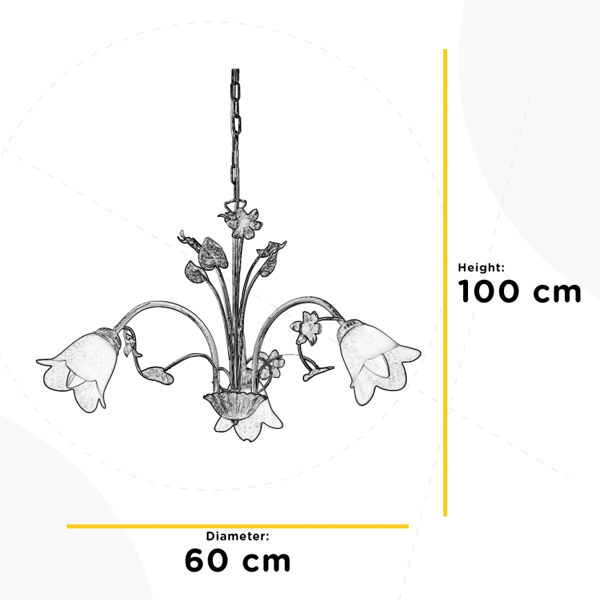 Lustră pe lanț BOTTON DORO 3xE14/6W/230V ONLI