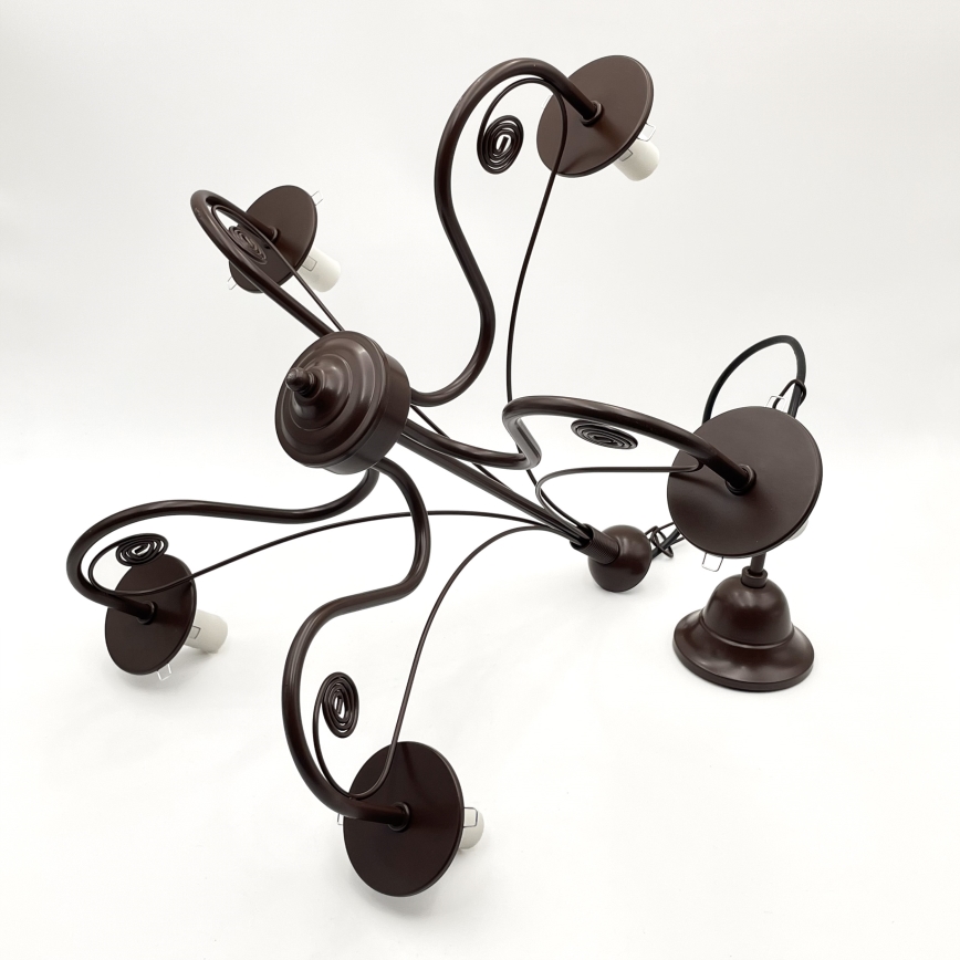 Lustră pe lanț Brilagi COTTAGE 5xE14/40W/230V maro