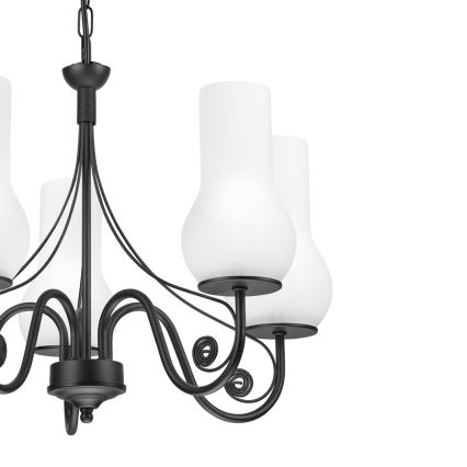 Lustră pe lanț Brilagi COTTAGE 5xE14/40W/230V negru/alb