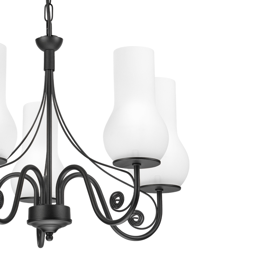 Lustră pe lanț Brilagi COTTAGE 5xE14/40W/230V negru/alb