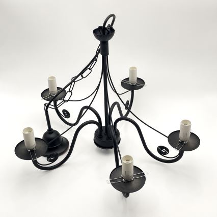 Lustră pe lanț Brilagi COTTAGE 5xE14/40W/230V negru/alb