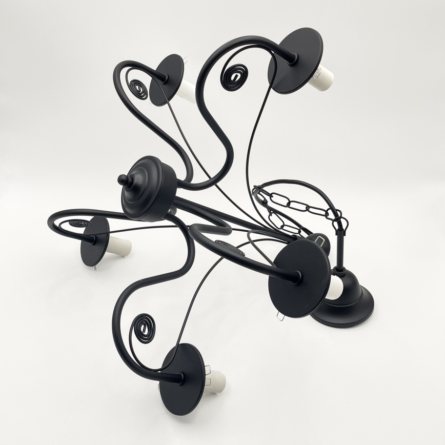 Lustră pe lanț Brilagi COTTAGE 5xE14/40W/230V negru/alb