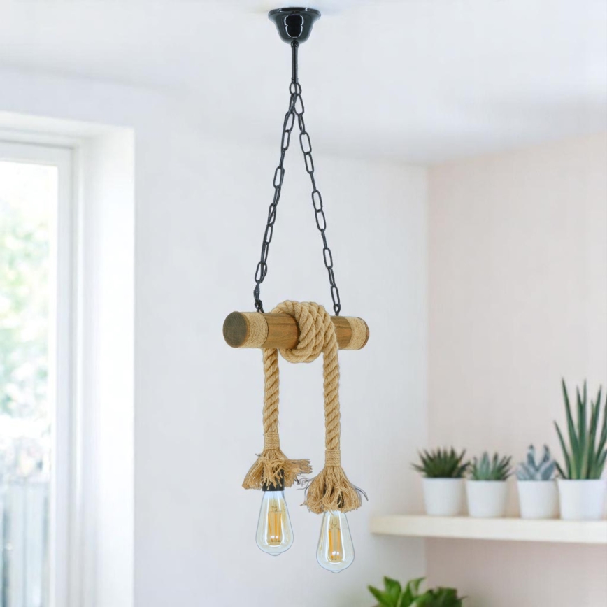 Lustră pe lanț Brilagi KOS 2xE27/60W/230V fag