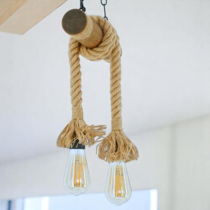 Lustră pe lanț Brilagi KOS 2xE27/60W/230V fag