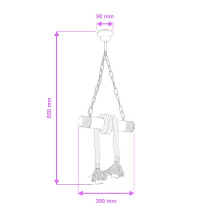 Lustră pe lanț Brilagi KOS 2xE27/60W/230V fag