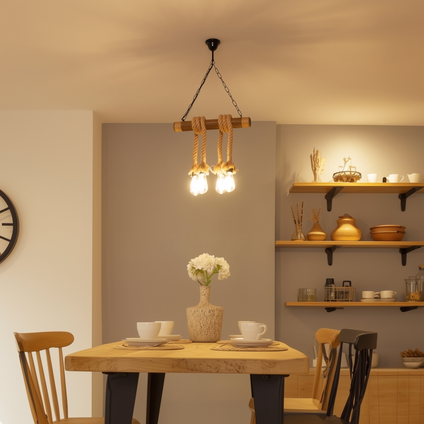 Lustră pe lanț Brilagi KOS 4xE27/60W/230V fag