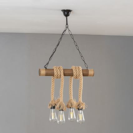 Lustră pe lanț Brilagi KOS 4xE27/60W/230V fag