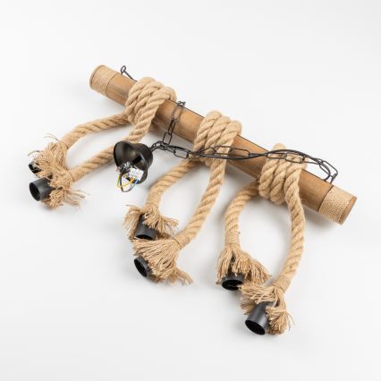 Lustră pe lanț Brilagi KOS 6xE27/60W/230V fag