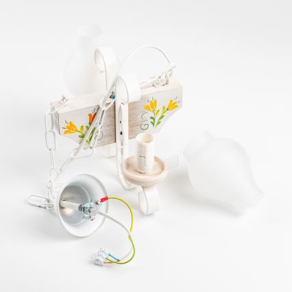 Lustră pe lanț Brilagi QUEEN 2xE14/40W/230V fag/crem