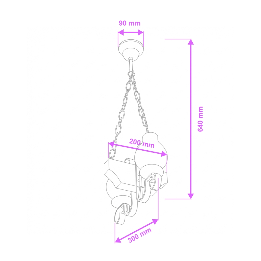 Lustră pe lanț Brilagi QUEEN 2xE14/40W/230V fag/crem