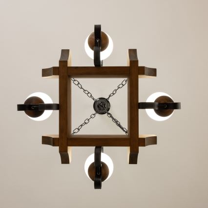 Lustră pe lanț Brilagi QUEEN 4xE14/40W/230V fag