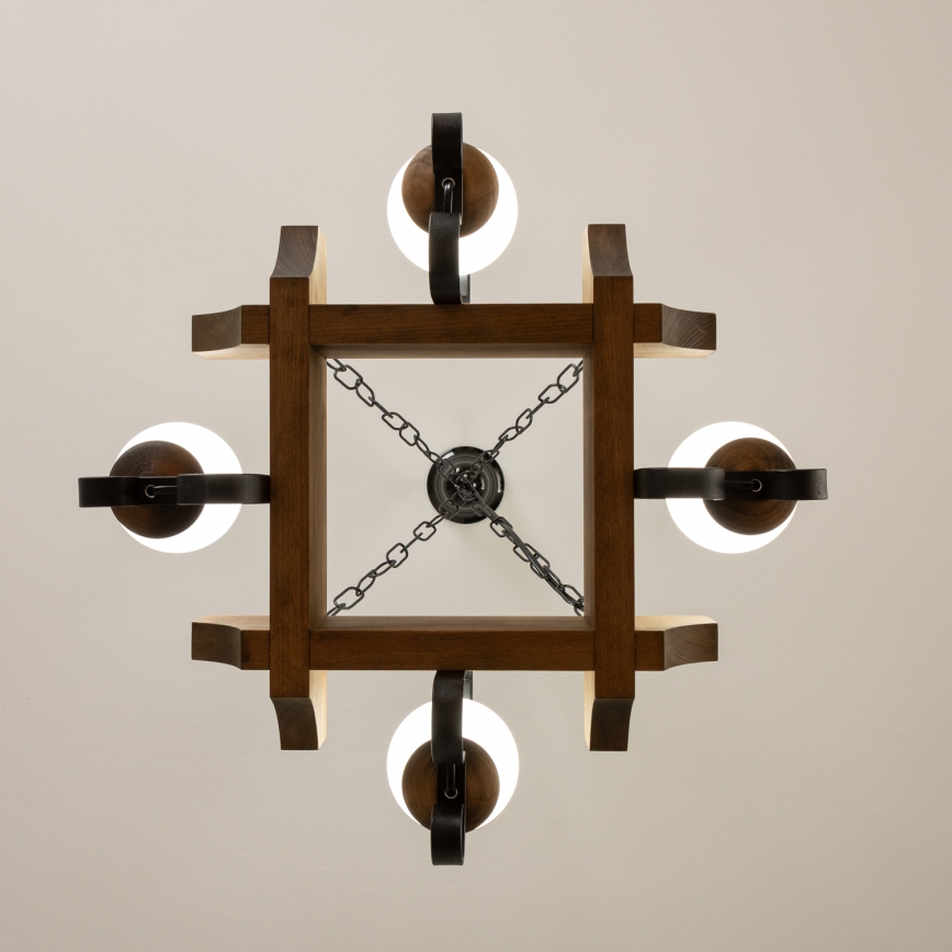 Lustră pe lanț Brilagi QUEEN 4xE14/40W/230V fag