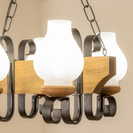 Lustră pe lanț Brilagi QUEEN 4xE14/40W/230V fag