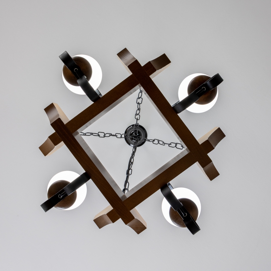 Lustră pe lanț Brilagi QUEEN 4xE14/40W/230V fag/nuc