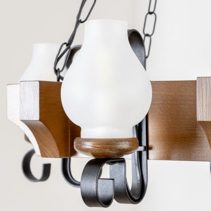 Lustră pe lanț Brilagi QUEEN 4xE14/40W/230V fag/nuc