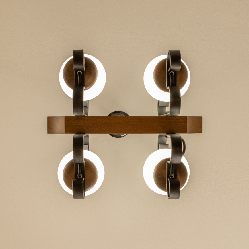 Lustră pe lanț Brilagi QUEEN 4xE14/40W/230V fag/nuc