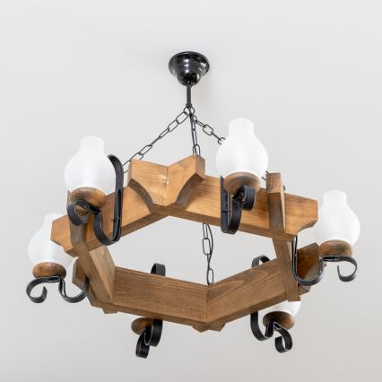 Lustră pe lanț Brilagi QUEEN 6xE14/40W/230V fag