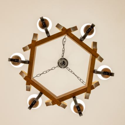 Lustră pe lanț Brilagi QUEEN 6xE14/40W/230V fag