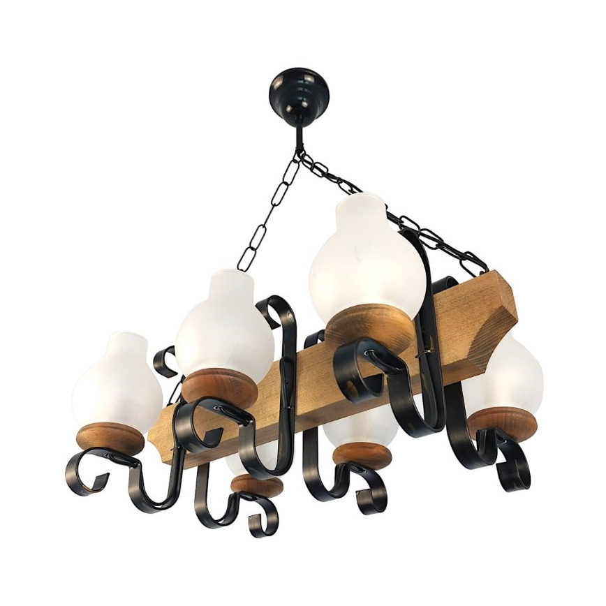 Lustră pe lanț Brilagi QUEEN 6xE14/40W/230V fag