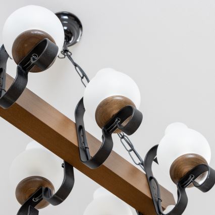 Lustră pe lanț Brilagi QUEEN 6xE14/40W/230V fag/nuc