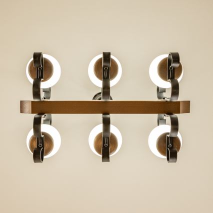 Lustră pe lanț Brilagi QUEEN 6xE14/40W/230V fag/nuc