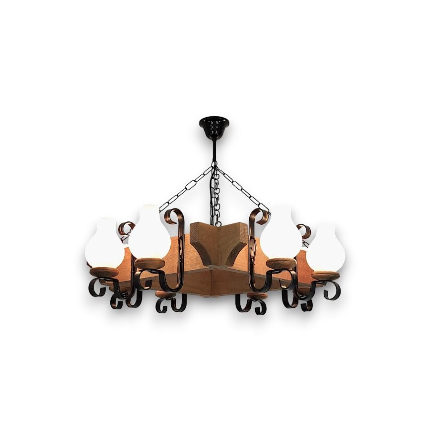 Lustră pe lanț Brilagi QUEEN 8xE14/40W/230V fag