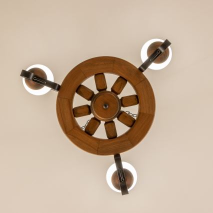 Lustră pe lanț Brilagi ROATA 3xE14/40W/230V fag