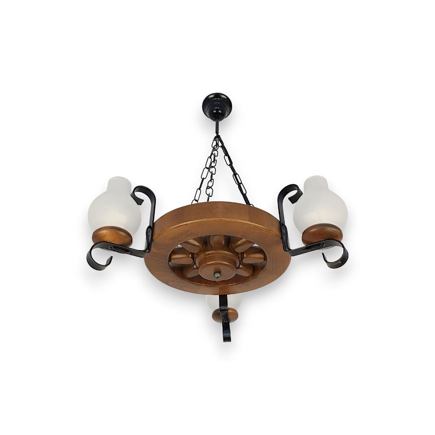 Lustră pe lanț Brilagi ROATA 3xE14/40W/230V fag/nuc