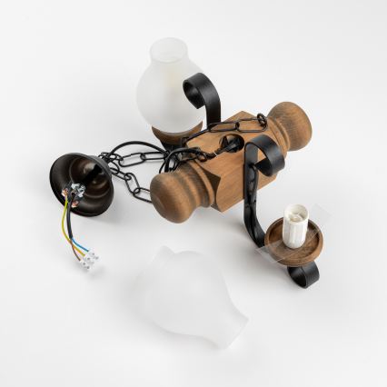 Lustră pe lanț Brilagi RUSTIC 2xE14/40W/230V fag