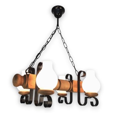 Lustră pe lanț Brilagi RUSTIC 4xE14/40W/230V fag