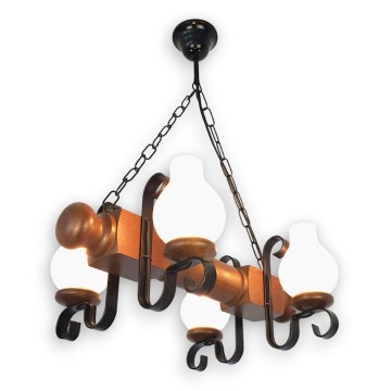 Lustră pe lanț Brilagi RUSTIC 4xE14/40W/230V fag/nuc