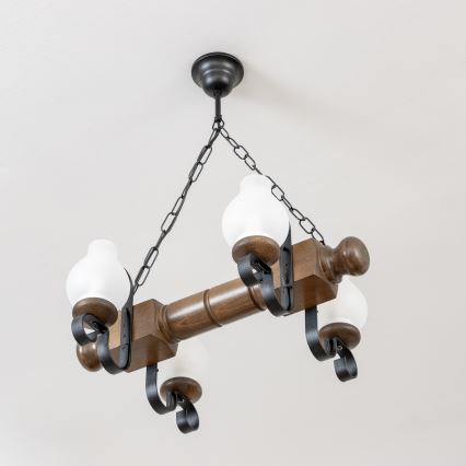 Lustră pe lanț Brilagi RUSTIC 4xE14/40W/230V fag/nuc