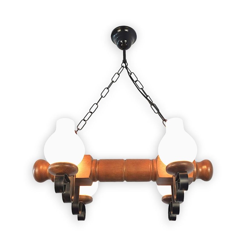 Lustră pe lanț Brilagi RUSTIC 4xE14/40W/230V fag/nuc