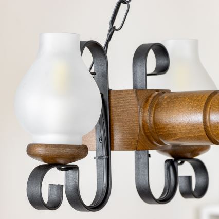 Lustră pe lanț Brilagi RUSTIC 4xE14/40W/230V fag/nuc