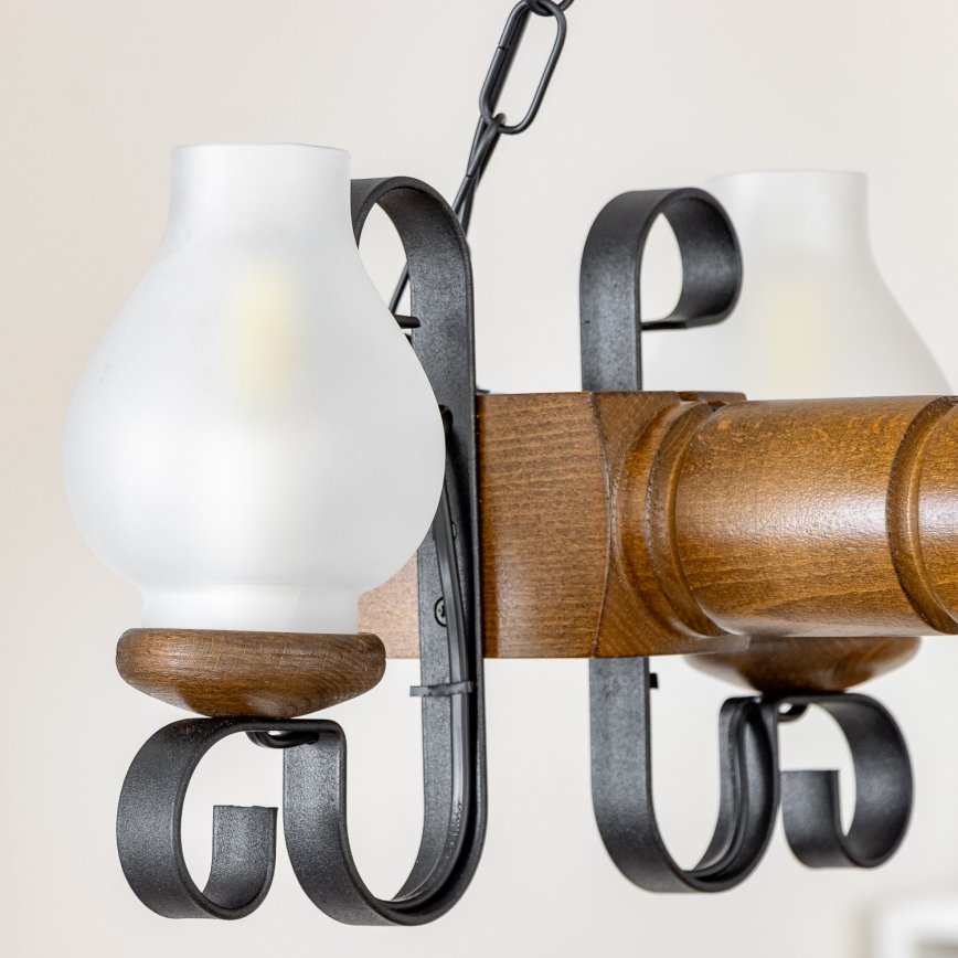 Lustră pe lanț Brilagi RUSTIC 4xE14/40W/230V fag/nuc