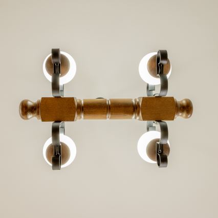 Lustră pe lanț Brilagi RUSTIC 4xE14/40W/230V fag/nuc