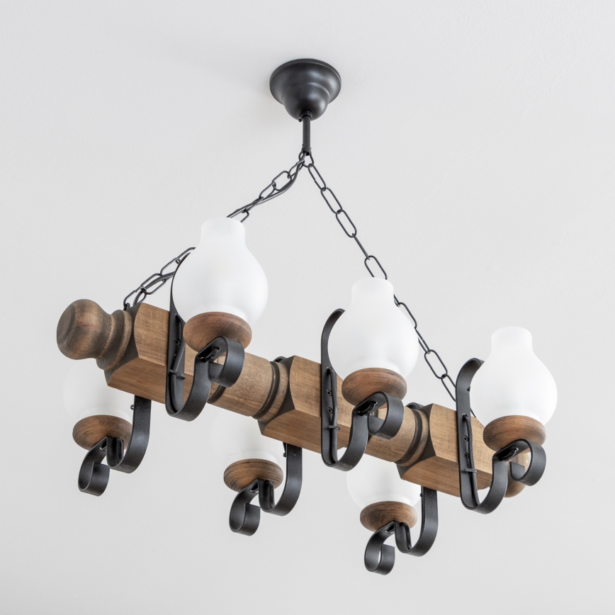 Lustră pe lanț Brilagi RUSTIC 6xE14/40W/230V fag