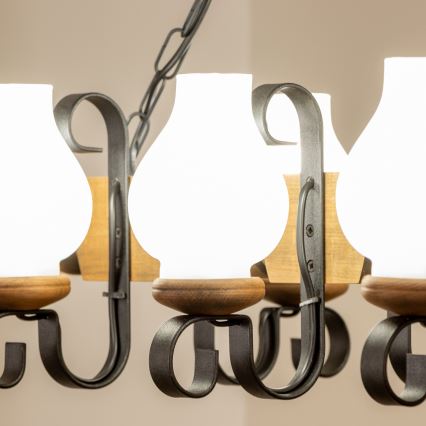 Lustră pe lanț Brilagi RUSTIC 6xE14/40W/230V fag