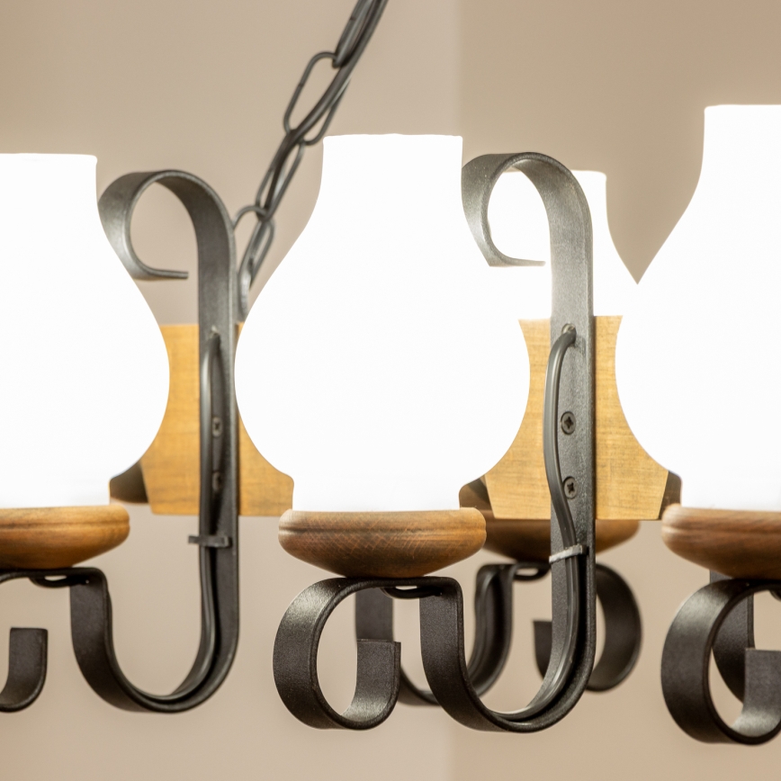 Lustră pe lanț Brilagi RUSTIC 6xE14/40W/230V fag