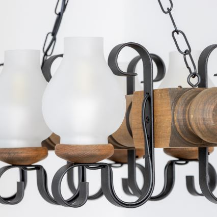 Lustră pe lanț Brilagi RUSTIC 6xE14/40W/230V fag