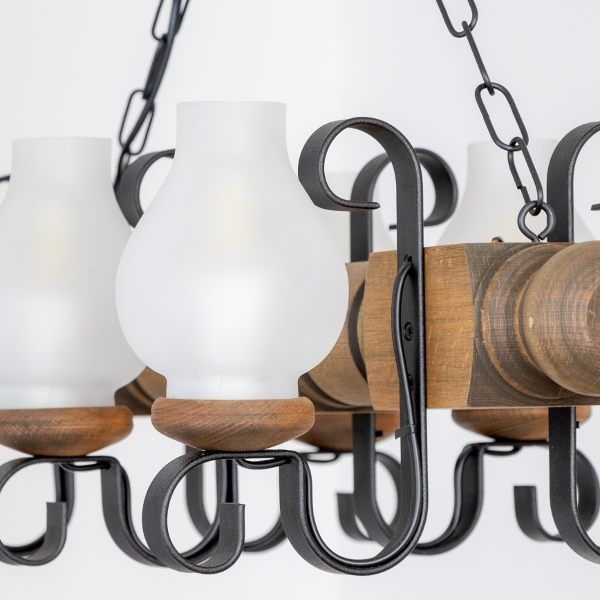 Lustră pe lanț Brilagi RUSTIC 6xE14/40W/230V fag