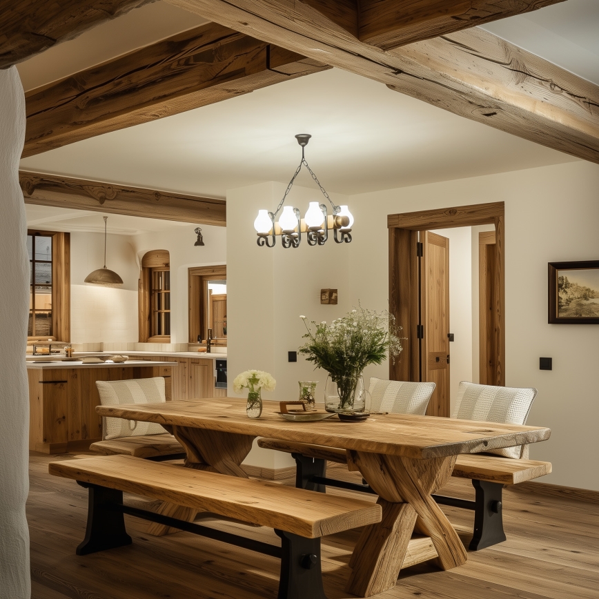 Lustră pe lanț Brilagi RUSTIC 6xE14/40W/230V fag/nuc