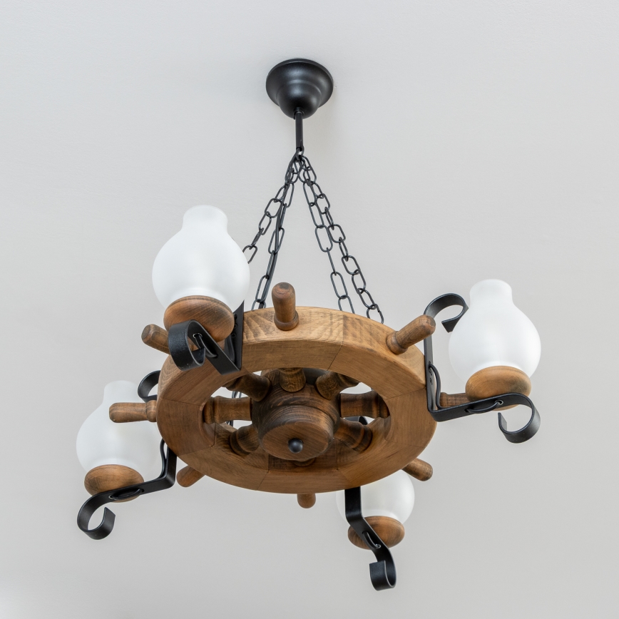 Lustră pe lanț Brilagi TIMONA 4xE14/40W/230V fag