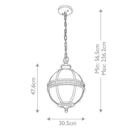 Lustră pe lanț de exterior HALLERON 3xE14/60W/230V IP44 Kichler