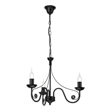Lustră pe lanț DONATO 3xE14/40W/230V negru
