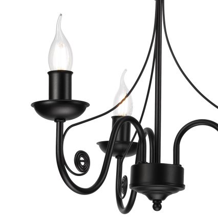 Lustră pe lanț DONATO 3xE14/40W/230V negru