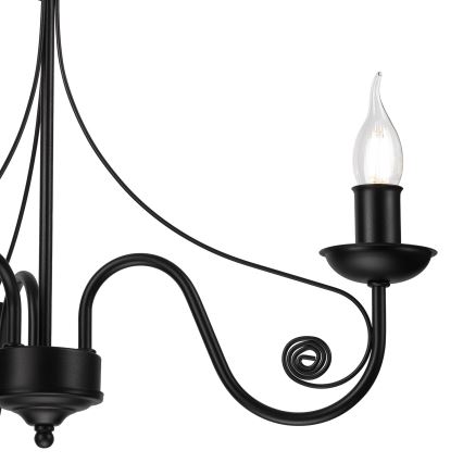 Lustră pe lanț DONATO 3xE14/40W/230V negru